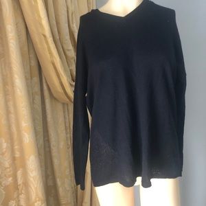 Cashmere hooded long sleeve